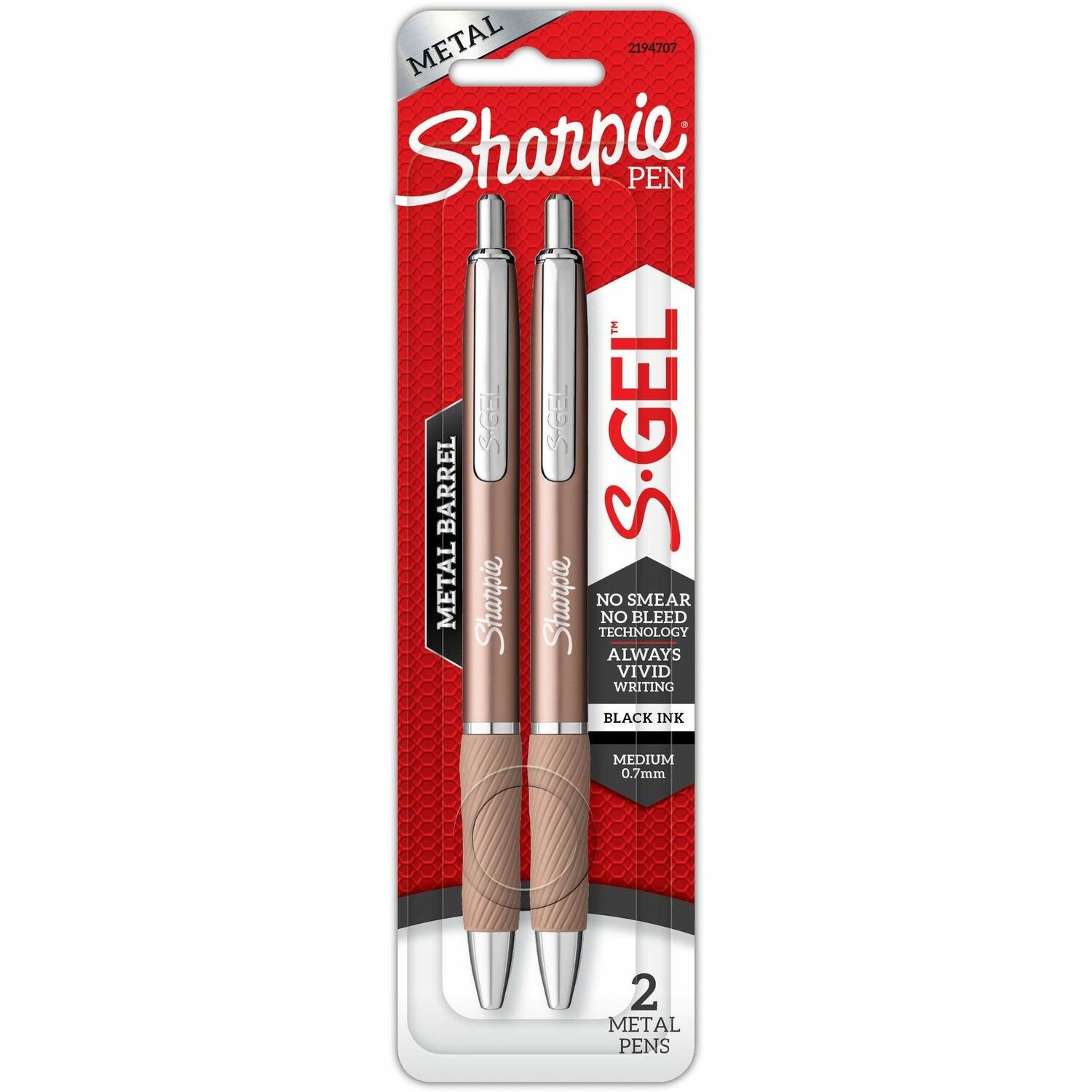 Sharpie S-Gel Pens, Champagne Metal Barrel, Medium Point (0.7mm)