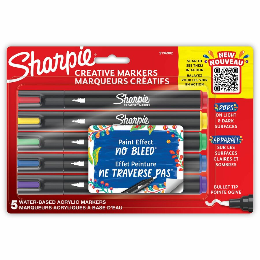 Sharpie Creative Markers, Water-Based Acrylic Markers, Bullet Tip