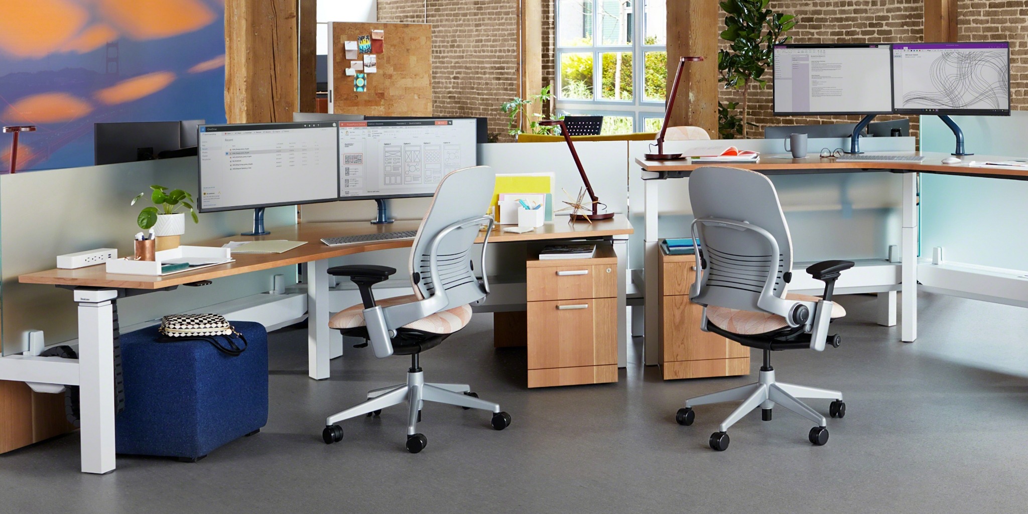 Steelcase Leap chairs in a office.