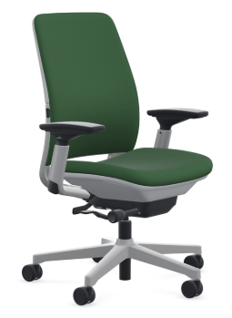 Dark green colored Steelcase Amia chair.